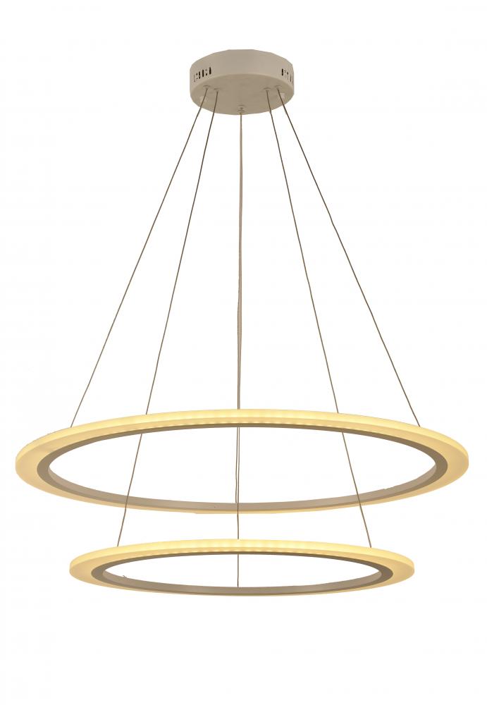 Cyclone 63-Watt Matte White Finish Integrated LEd Pendant Light 3000K 32 in. Dia x 96 in. H Large