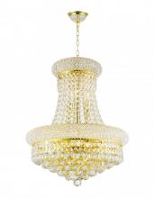 Worldwide Lighting Corp W83030G16 - Empire 8-Light Gold Finish and Clear Crystal Chandelier 16 in. Dia x 20 in. H Round Mini