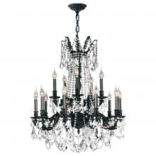 Worldwide Lighting Corp W83310F28-CL - Windsor 15-Light dark Bronze Finish and Clear Crystal Chandelier 28 in. Dia x 36 in. H Two 2 Tier La