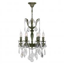 Worldwide Lighting Corp W83320B15 - Versailles 6-Light Antique Bronze Finish and Clear Crystal Mini Chandelier 15 in. Dia x 22 in. H