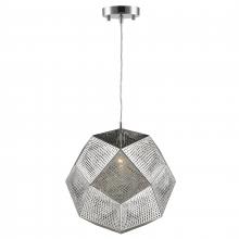 Worldwide Lighting Corp W83428C12 - Geometrics 1-Light Chrome Finish Finish Stainless Steel Pendant Light 12 in. Dia x 12 in. H Small