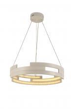 Worldwide Lighting Corp W83469W22 - Nexus 62-Watt White Finish Integrated LEd Circular Ring Chandelier Light 3000K 22 in. Dia x 96 in. H