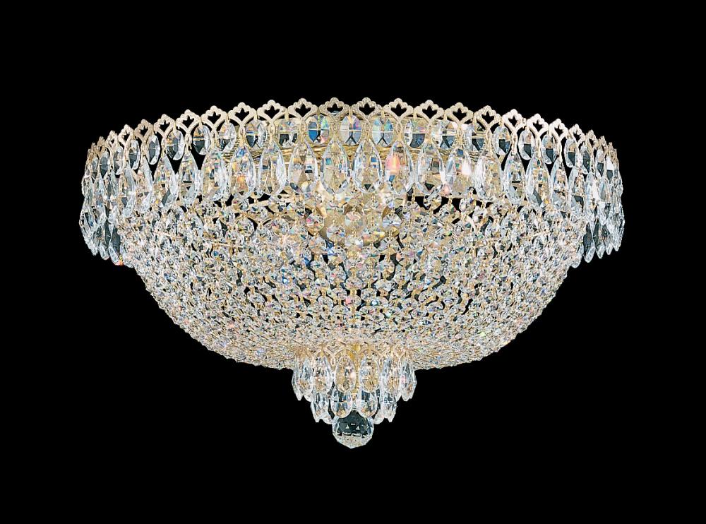 Camelot 6 Light 120V Flush Mount in Aurelia with Optic Crystal