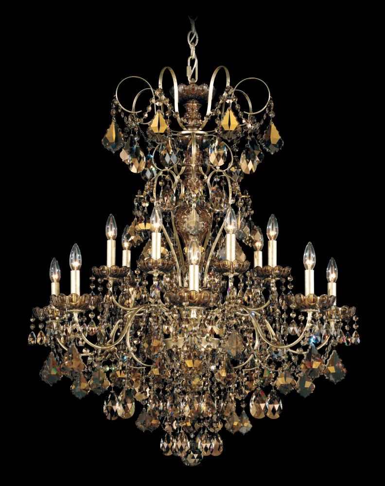 New Orleans 14 Light 120V Chandelier in Etruscan Gold with Radiance Crystal