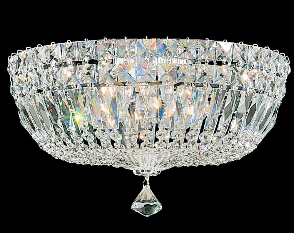 Petit Crystal Deluxe 5 Light 120V Semi-Flush Mount in Aurelia with Optic Crystal