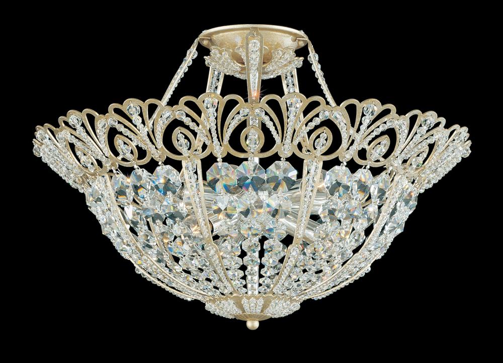 Rivendell 9 Light 120V Semi-Flush Mount in French Gold with Radiance Crystal