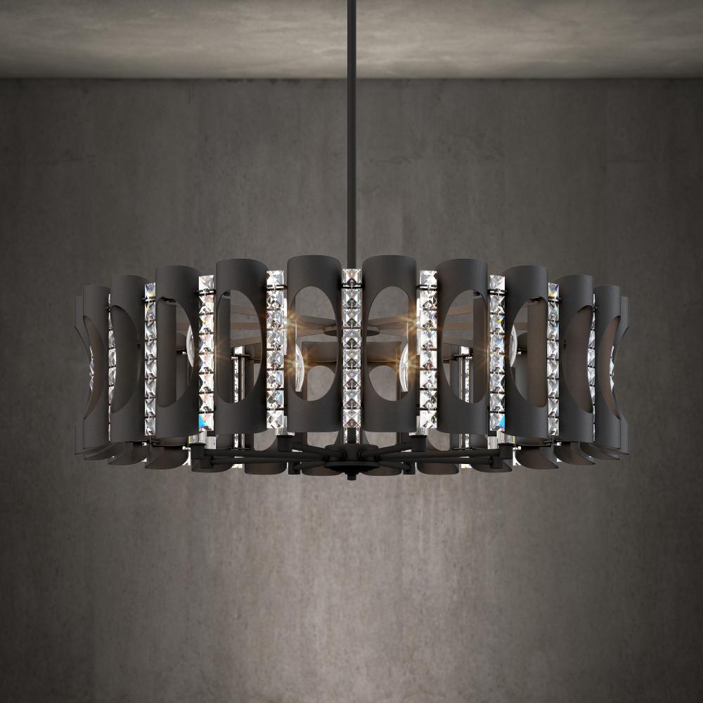 Twilight 8 Light 120V Pendant in Heirloom Gold with Optic Crystal
