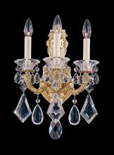 Schonbek 1870 5071-26R - La Scala 3 Light 120V Wall Sconce in French Gold with Radiance Crystal