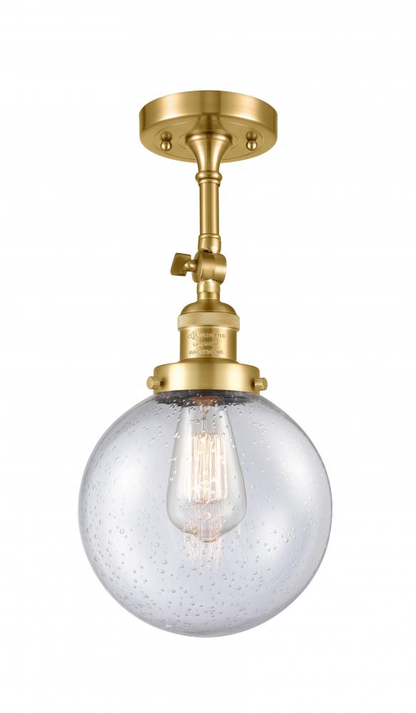 Beacon - 1 Light - 8 inch - Satin Gold - Adjustable Semi-Flush Mount