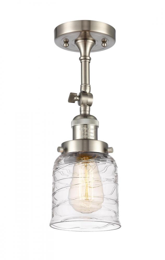 Bell - 1 Light - 5 inch - Brushed Satin Nickel - Adjustable Semi-Flush Mount