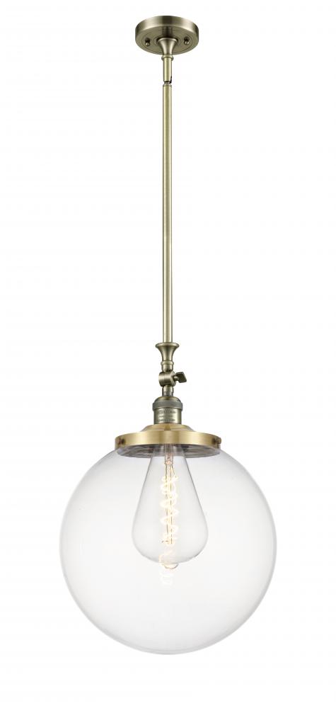 Beacon - 1 Light - 12 inch - Antique Brass - Stem Hung - Adjustable Mini Pendant