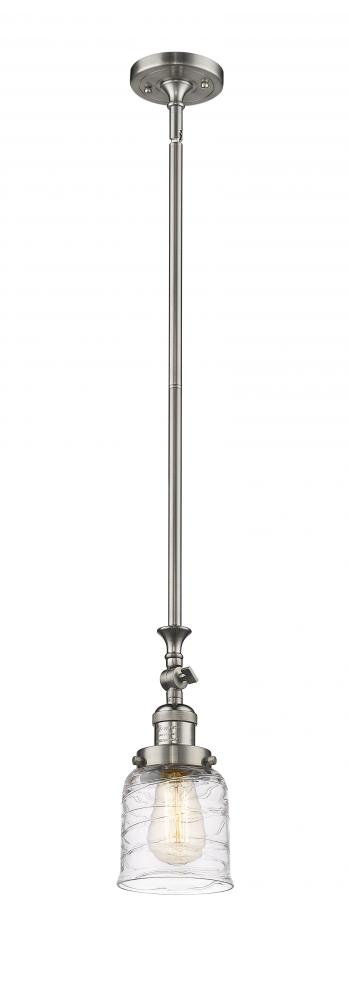 Bell - 1 Light - 5 inch - Brushed Satin Nickel - Stem Hung - Adjustable Mini Pendant