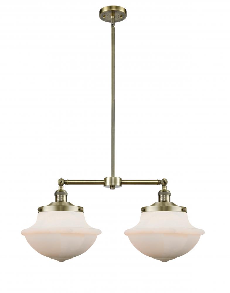 Oxford - 2 Light - 25 inch - Antique Brass - Stem Hung - Adjustable Island Light