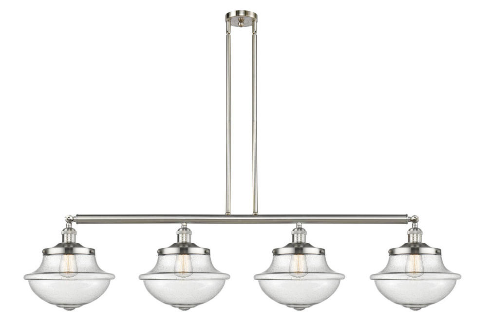 Oxford - 4 Light - 54 inch - Brushed Satin Nickel - Stem Hung - Adjustable Island Light