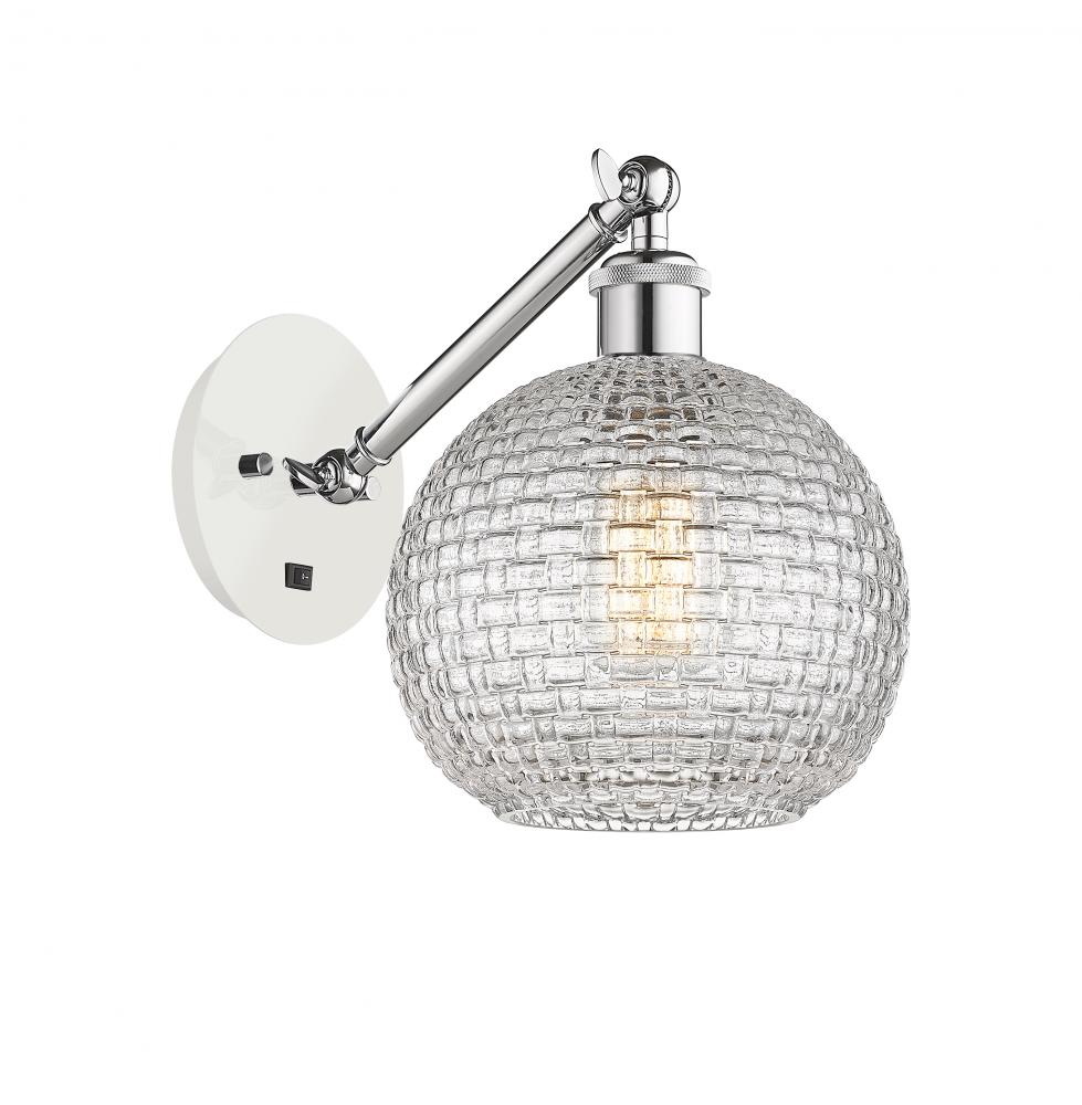 Athens - 1 Light - 8 inch - White Polished Chrome - Adjustable Sconce
