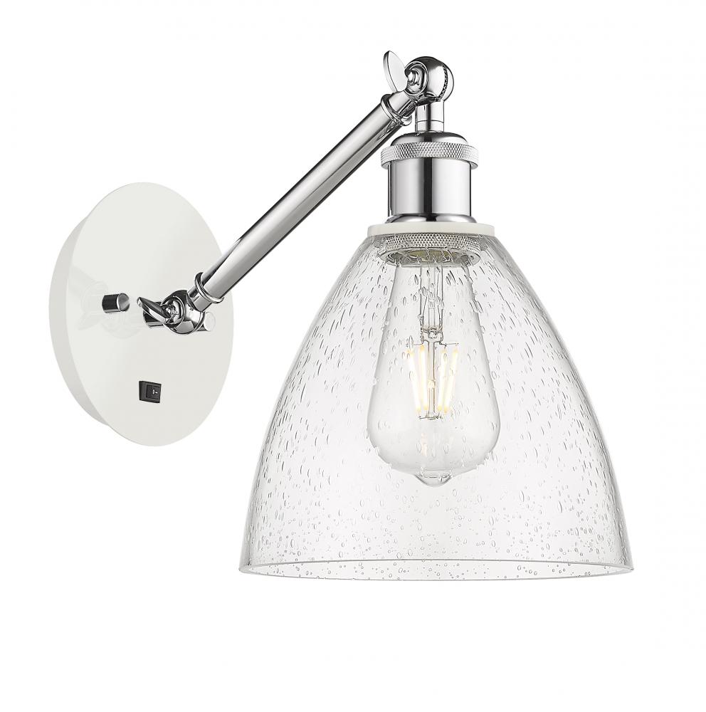 Bristol - 1 Light - 8 inch - White Polished Chrome - Adjustable Sconce