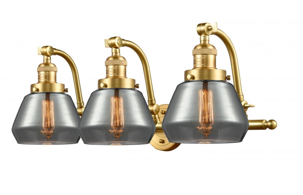 Fulton - 3 Light - 28 inch - Satin Gold - Adjustable Bath Vanity Light