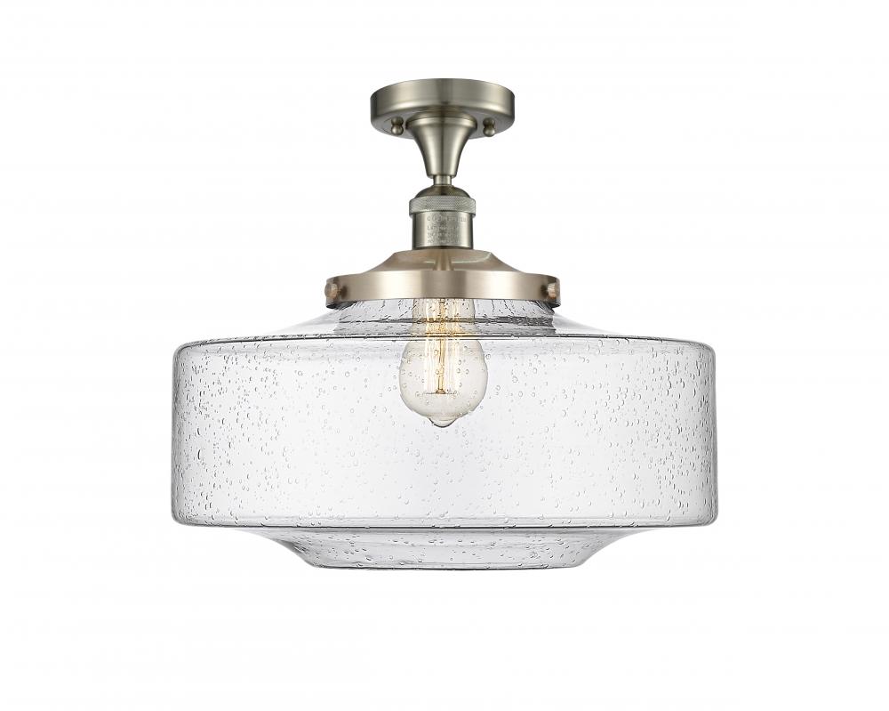 Bridgeton - 1 Light - 16 inch - Brushed Satin Nickel - Semi-Flush Mount