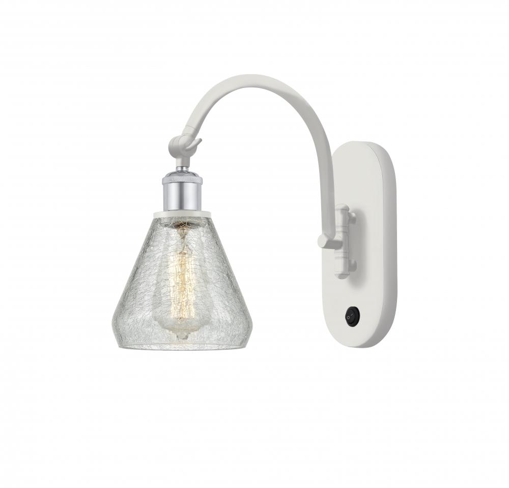 Conesus - 1 Light - 6 inch - White Polished Chrome - Adjustable Swing Arm