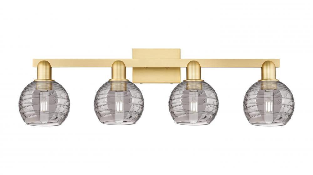 Athens Deco Swirl - 4 Light - 36 inch - Satin Gold - Bath Vanity Light