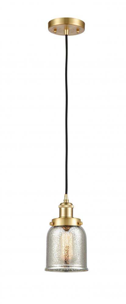 Bell - 1 Light - 5 inch - Satin Gold - Cord hung - Mini Pendant