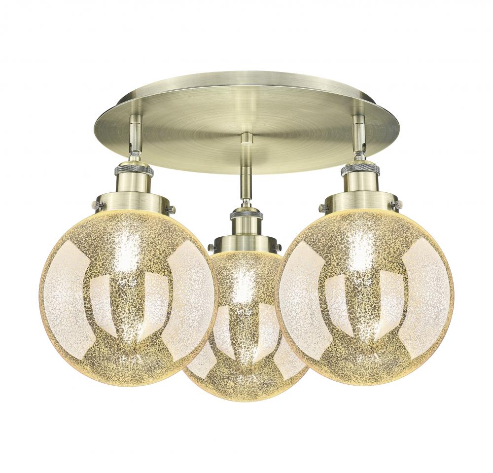 Beacon - 3 Light - 20 inch - Antique Brass - Flush Mount