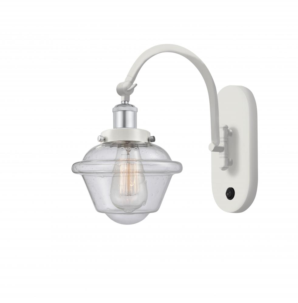 Oxford - 1 Light - 8 inch - White Polished Chrome - Adjustable Swing Arm