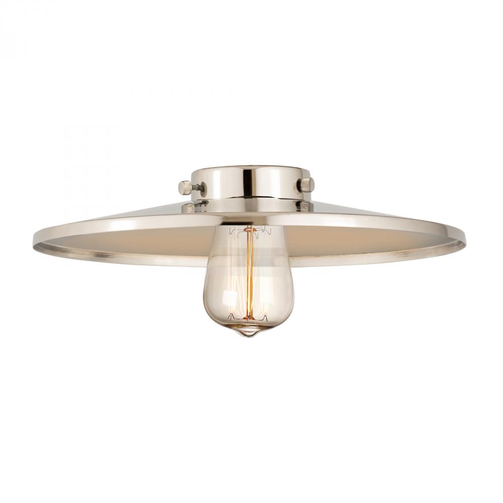Railroad Light 12 inch Polished Nickel Metal Shade