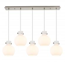 Innovations Lighting 125-410-1PS-SN-G410-8WH - Newton Sphere - 5 Light - 40 inch - Brushed Satin Nickel - Cord hung - Linear Pendant