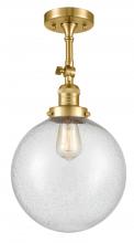 Innovations Lighting 201F-SG-G204-10 - Beacon - 1 Light - 10 inch - Satin Gold - Adjustable Semi-Flush Mount