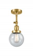 Innovations Lighting 201F-SG-G204-6 - Beacon - 1 Light - 6 inch - Satin Gold - Adjustable Semi-Flush Mount