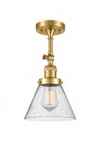 Innovations Lighting 201F-SG-G44-LED - Cone - 1 Light - 8 inch - Satin Gold - Adjustable Semi-Flush Mount