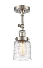 Innovations Lighting 201F-SN-G513-LED - Bell - 1 Light - 5 inch - Brushed Satin Nickel - Adjustable Semi-Flush Mount