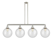 Innovations Lighting 214-SN-G204-12 - Beacon - 4 Light - 56 inch - Brushed Satin Nickel - Stem Hung - Adjustable Island Light
