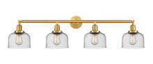 Innovations Lighting 215-SG-G74-LED - Bell - 4 Light - 44 inch - Satin Gold - Adjustable Bath Vanity Light