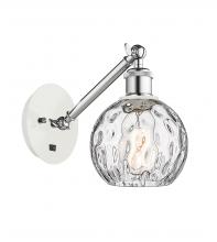 Innovations Lighting 317-1W-WPC-G1215-6-LED - Athens Water Glass - 1 Light - 6 inch - White Polished Chrome - Adjustable Sconce