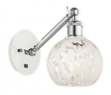 Innovations Lighting 317-1W-WPC-G1216-6WM - White Mouchette - 1 Light - 6 inch - White Polished Chrome - Adjustable Sconce