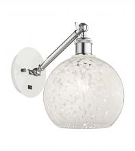 Innovations Lighting 317-1W-WPC-G1216-8WM - White Mouchette - 1 Light - 8 inch - White Polished Chrome - Adjustable Sconce