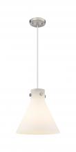 Innovations Lighting 410-1PM-SN-G411-12WH - Newton Cone - 1 Light - 12 inch - Satin Nickel - Cord hung - Pendant