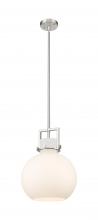 Innovations Lighting 411-1SM-SN-G410-12WH - Newton Sphere - 1 Light - 12 inch - Satin Nickel - Mini Pendant