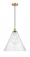 Innovations Lighting 616-1P-SG-GBC-164-LED - Berkshire - 1 Light - 16 inch - Satin Gold - Cord hung - Pendant