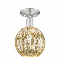 Innovations Lighting 716-1C-SN-G458-7ME - Preston Globe - 1 Light - 6 inch - Brushed Satin Nickel - Semi-Flush Mount