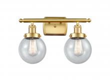 Innovations Lighting 916-2W-SG-G204-6 - Beacon - 2 Light - 16 inch - Satin Gold - Bath Vanity Light