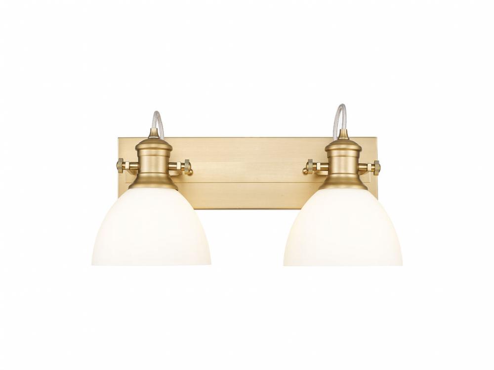 Hines 2-Light Vanity Light in Brushed Champagne Bronze with Opal Glass
