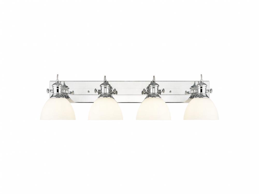 Hines 4-Light Vanity Light in Chrome with Opal Glass