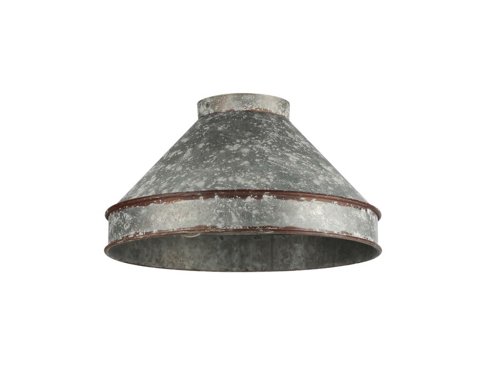 Jasper Flush Mount in Antique Black Iron with Galvanized Steel
