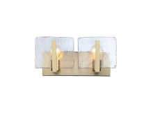 Golden 3164-BA2 BCB-HWG - Aenon BCB 2 Light Bath Vanity in Brushed Champagne Bronze with Hammered Water Glass Shade