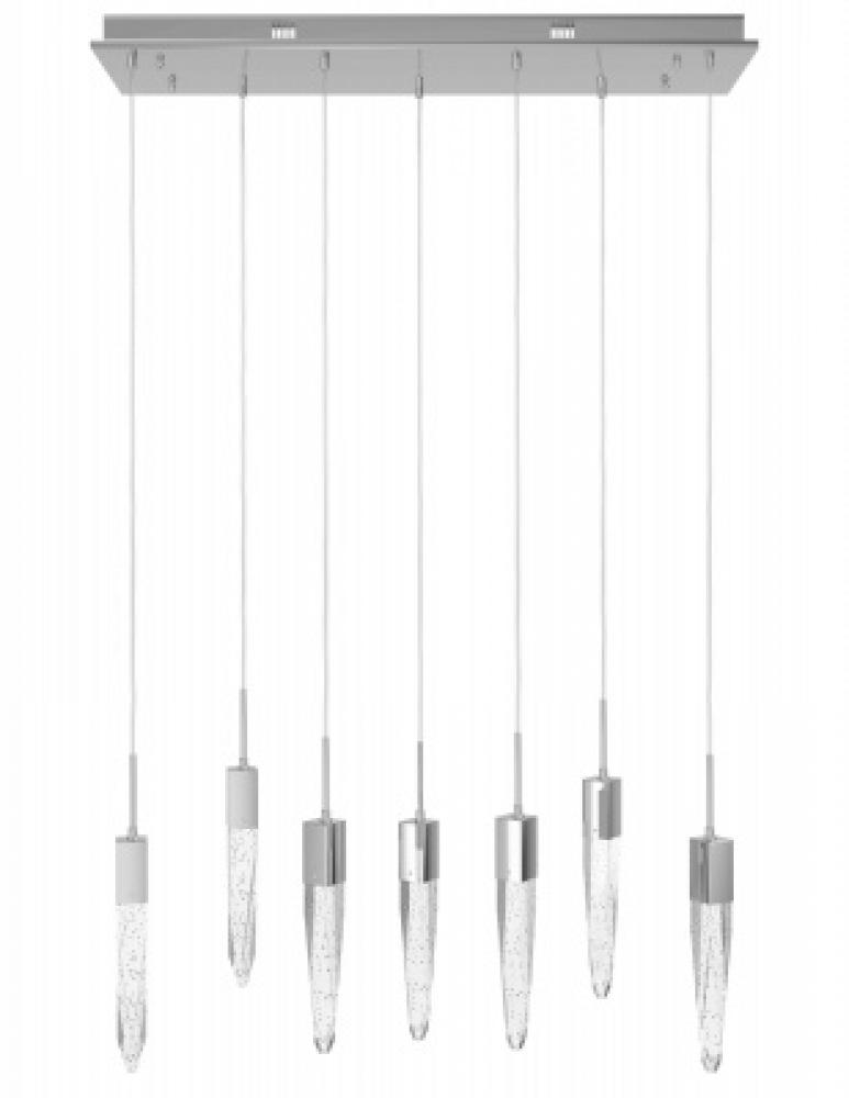 Aspen Collection 7 Light Bubbled Crystal Multi Port Pendant