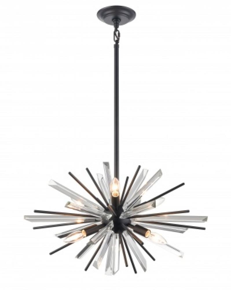 Palisades Ave. Metal And Crystal Chandelier