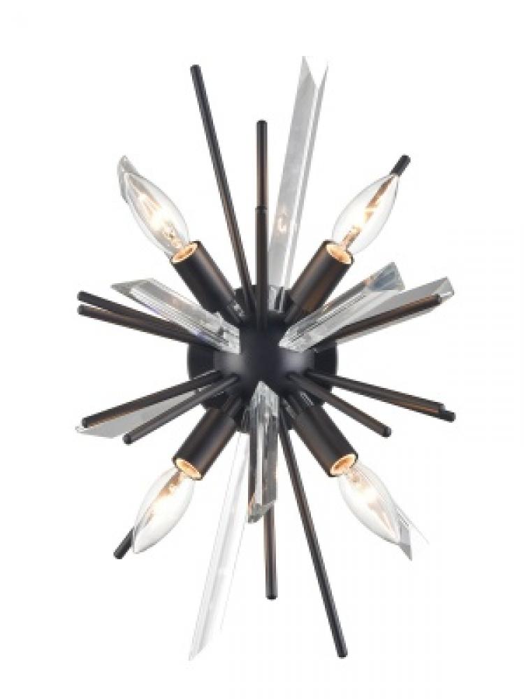 Palisades Ave. Metal And Crystal Wall Sconce